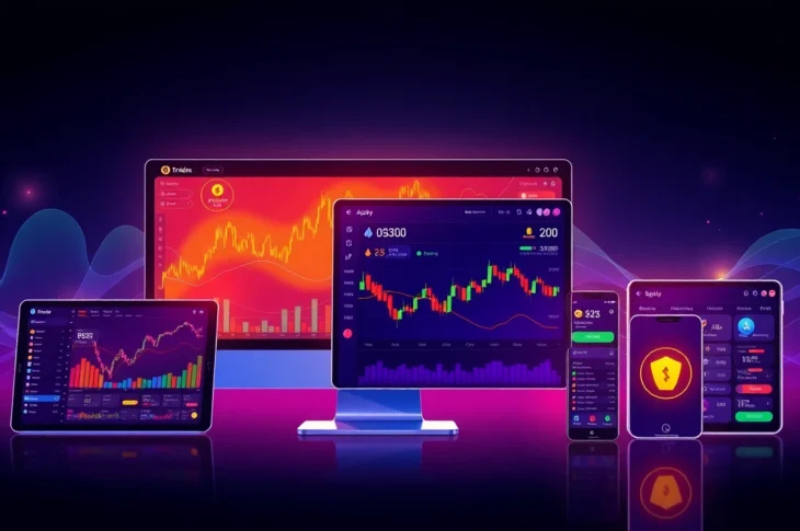Secure and user-friendly interface of aicoin官网, illustrating real-time crypto charts and alerts across devices for traders.